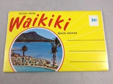 Aloha from Waikiki Hawaii Vintage Color Postcard Book Unposted