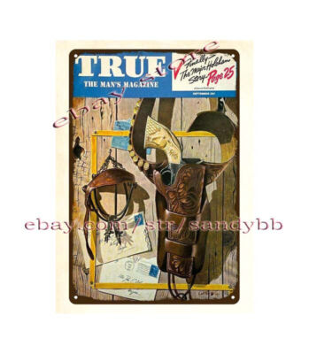 wall art 1951 True The Man's Magazine Cover hunting guns ammo metal tin sign