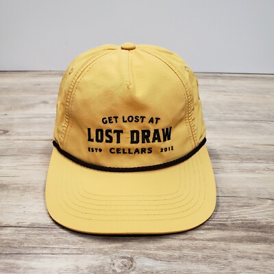 Get Lost at Lost Draw Cellars Hat Cap Snapback Yellow Texas Flag Nylon Adj