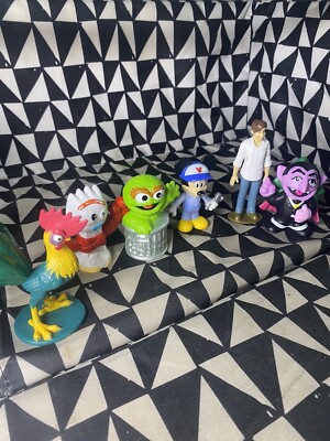 Disney figure lot :  mixed characters lot of 6- Mickey Mouse Oscar Grouch Sporky