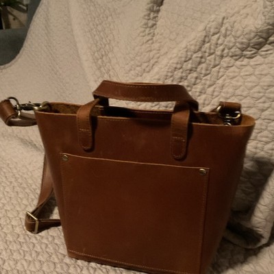 Brown Leather Tote Bag   ( unbranded)