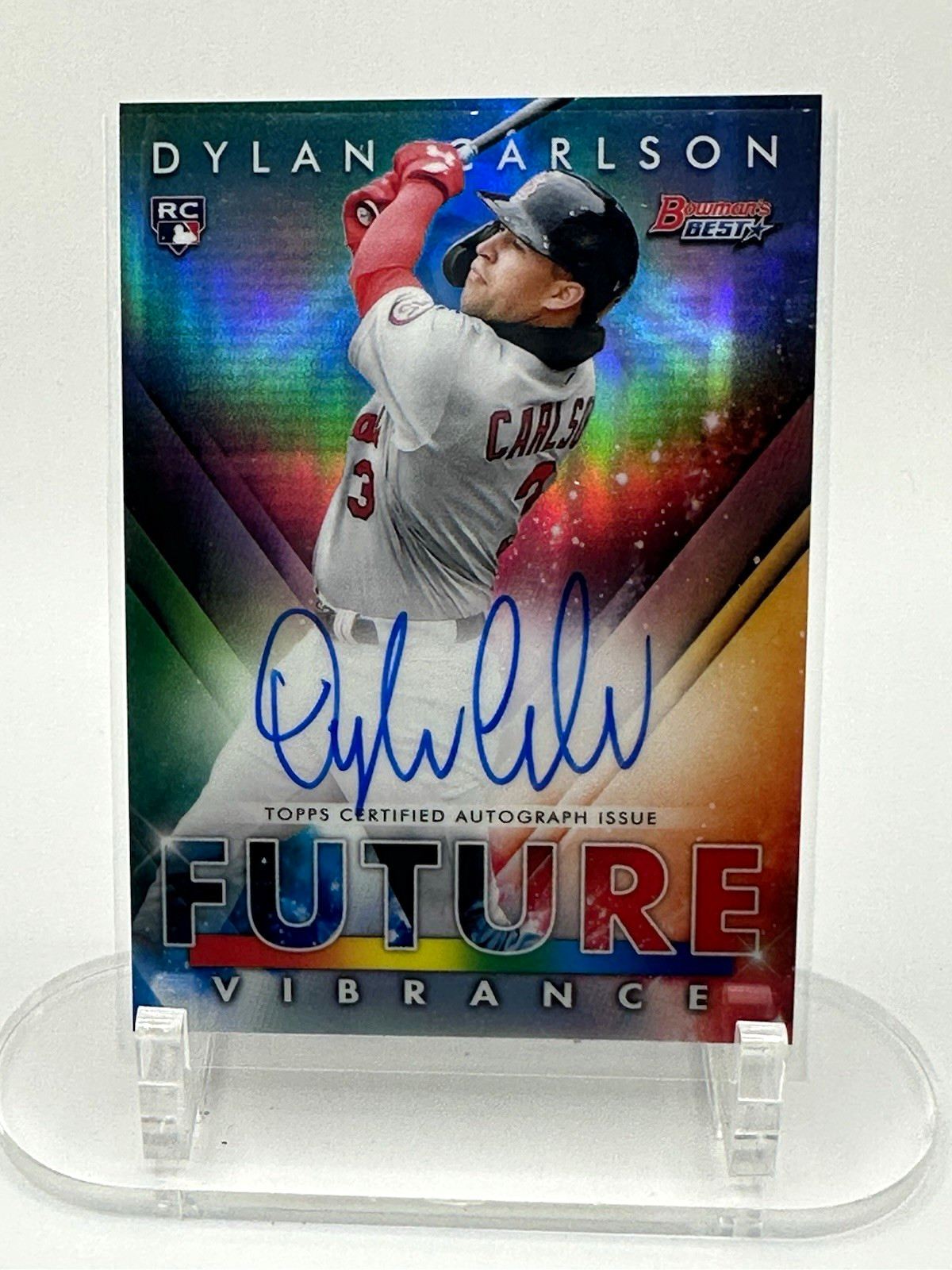 2021 Bowman's Best Dylan Carlson Bowman Future Vibrance Auto RC #BFVA-DC 051/100