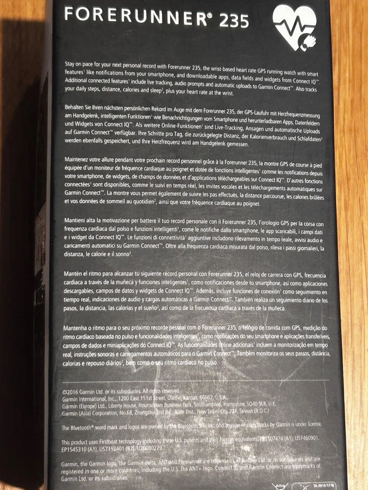 Garmin forerunner 235 guter zustand in OVP GPS Laufuhr - Bild 4 von 4