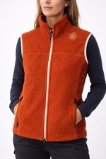 Ivanhoe Of Sweden Wool Fleece Gilet Vest Orange Full Zip Size 38 Uk 10