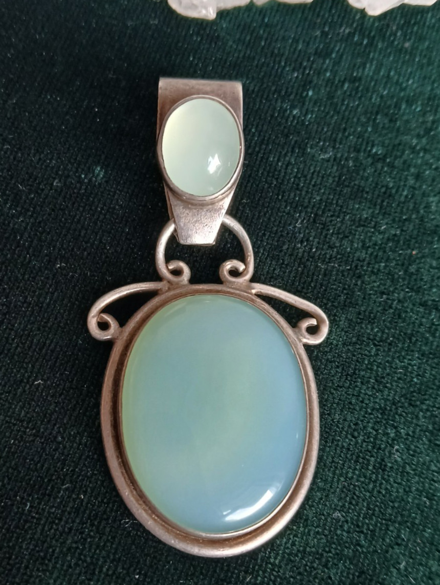 Sterling Chalcedony Statement Pendant - image 4