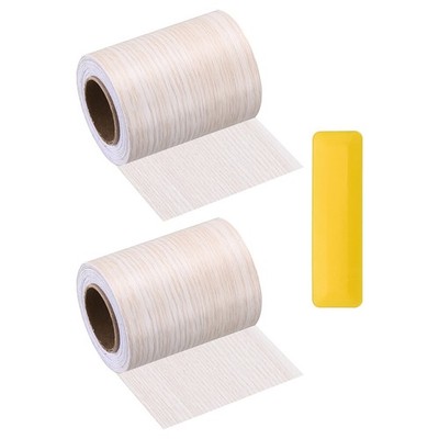 3'' x 16ft Self Adhesive Wood Grain Repair Tape with Scraper, White Poplar