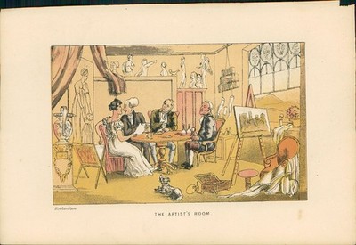 Lithographie : The Artist's Room. Dr. Syntax. (Illustration zu ''Doctor Syntax's 