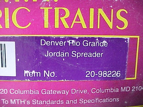 Esparcidor Jordan MTH 20-98226 Denver Rio Grande LNIB | Zustand: New