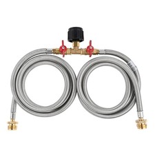 5 Feet 2 Ways Y Splitter CGA Propane Converter Adapter Hose for QCC1 20lbs Tank
