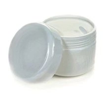 24 Pack 2 oz White Cosmetic Jars with Inner Liners and Dome Lids Plastic