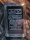 Johnson Matthey 1 Troy Ounce Silver Bar  JM Assayers & Refiners Bar
