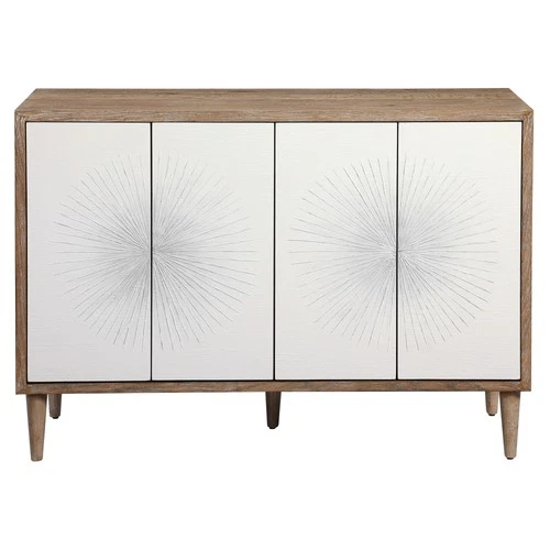 Uttermost 25084 Dani 48"W 2 Shelf Wood Accent Cabinet - Matte White / Gray - Picture 1 of 8
