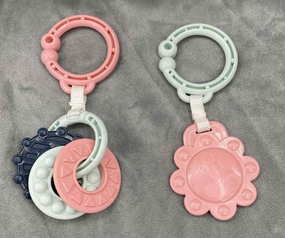 Fisher Price Sit Me Up Floor Seat Navy Garden Replacement Pair Teethers Wheel