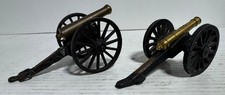 2 - Vintage Cast Iron and Brass Toy Cannon Model