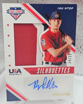 Ryan Clifford 2020 Panini Stars & Stripes Silhouettes Patch AUTO USJ-RY 24/25 !!