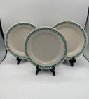 Homer-Laughlin China Checkered Dinner Plates, Set of 3, Turquoise 9” USA Vintage