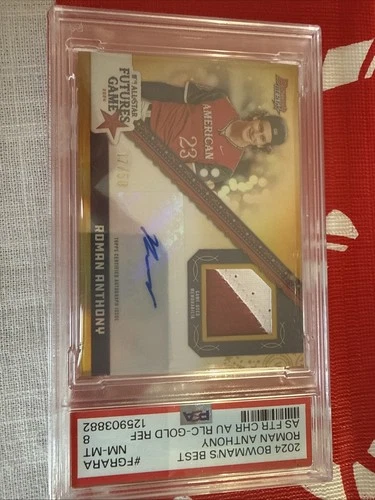 2024 Bowman's Best Roman Anthony Gold Ref. Futures Game Used Auto #d 17/50 #FGRA