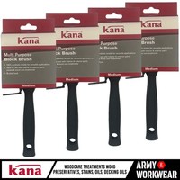 4X Kana Pinsel FüR Holzschutz, Zaun- & Deckpflege, Flach, Soft, Synth. Borsten