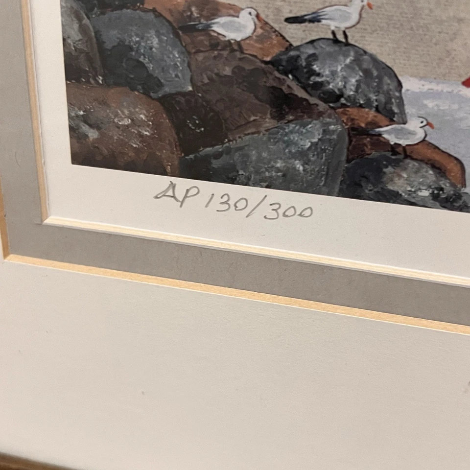 “Footprints in the Sand”精美框架带真品证明,作者 Jane Wooster Scott — 第 2/4 张图片