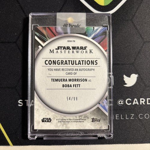 2022 TOPPS STAR WARS MASTERWORK TEMUERA MORRISON AUTO #/99 BOBA FETT - Picture 2 of 2
