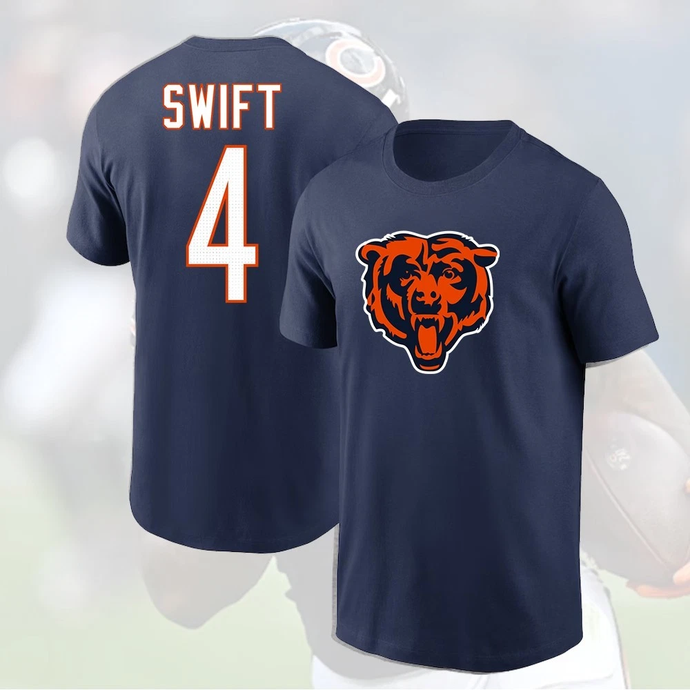 =D'Andre Swift #4 Chicago Bears 2025 Player Name & Number For Fans