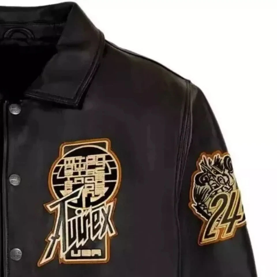 Men Avirex Genuine Bomber Leather Jacket Classic American Flight Leather Jacket - Image 3 of 4