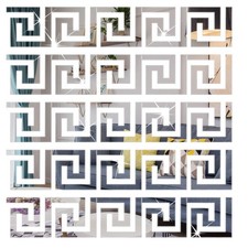 SelfTek 48Pcs Acrylic Mirror Wall Stickers Decals Peel and Stick Tiles Border...