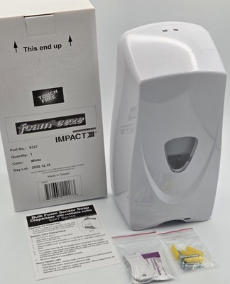 CASE OF 12 NEW FOAM EEZE WHITE TOUCH FREE AUTOMATIC FOAM SOAP DISPENSERS 9327