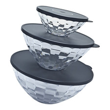 Tupperware Prism Bowls Set di 3 piccole 2 tazze, medie 8,5 tazze e grandi 15 tazze