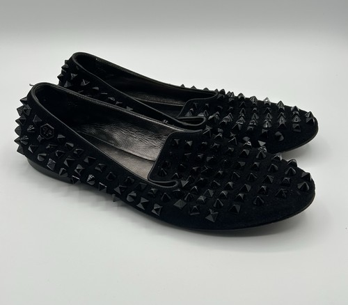 Philipp Plein Studded Loafers Shoes Black Suede Women's 39, 8.5 - Picture 2 of 10