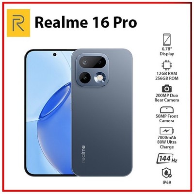 (New) Realme 16 Pro 5G 12GB+256GB GREY Dual SIM Global Ver. Android Mobile Phone