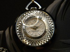 Guardian Lifetime Mainspring Antimagnetic Silver Tone Pocket Watch w/ Chain