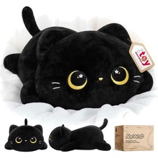 Kuschelkissen Katze 33cm Plüschtiere Kawaii Schwarze Katze Spielzeug Kuscheltier