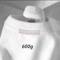 600g Heavy-duty Cotton Short Sleeved T-shirt for Men's Fashion Pure Cotton Thick