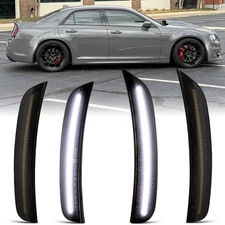 For 2015-2023 Chrysler 300 300C 300S Smoked LED Front Rear Side Marker Light Set