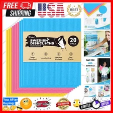 Swedish Dishcloths for Kitchen, 20PK, Reusable Paper Towels, Kitchen Washclot...