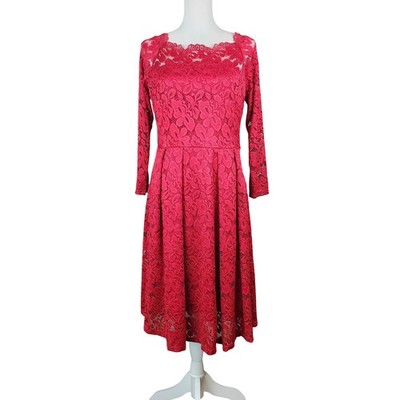 Miss May Floral Lace Midi Dress Womens Large Scalloped Neck Stretch Feminine NEW | eBay Miss May Floral Lace Midi Dress Womens Large Scalloped Neck Stretch Feminine NEW | eBay