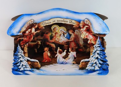 3D FALTKRIPPE PAPIERKRIPPE Weihnachtskrippe Krippe Gloria in excelsius Deo