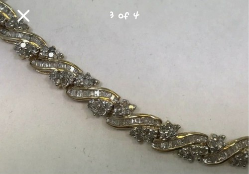 10kt Gold Link Bracelet NATURAL DIAMONDS