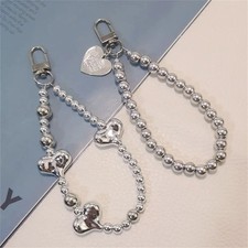 New Fashion Silvery Mobile Phone Chain Rope Cute Love Mobile Phone Lanyard Ball