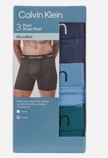 Calvin Klein Men's Boxer Brief Moisture Wicking, 3-pack  Blue / Green  Small