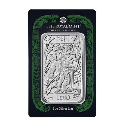 The Royal Mint Loki God 1oz Silver Minted Bullion Bar 1/60,000 Great gift