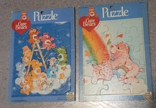 Lot of 2 Vintage Care Bears Frame Tray Puzzles 1983 Craft Master