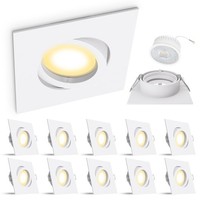 10X Led Einbaustrahler Flach Weiß Eckig Schwenkbar Inkl. 4W Warmweiß Deckenlampe