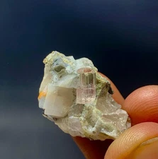 30 CT Peach Color Natural Terminated Imperial Topaz Specimen @ Katlang Pakistan