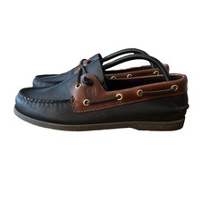 Sperry Top Sider Black/ Brown Boat Shoe Brass Grommets Mens Size 9M