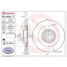 2x Brembo Scheibenbremse vorne LJ9Z1125B 26110808