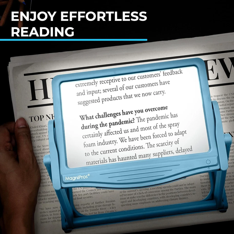 Lupa de página inteira 5X LED grande mãos-livres com suporte destacável e 3... - Imagem 3 de 4