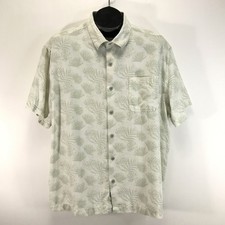 Nat Nast Silk Blend Camp Shirt Men's XL Palm Leaf Short Sleeve Casual Hawaiian