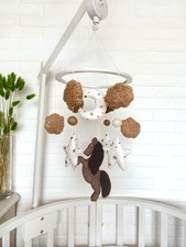 Horse Baby Mobile, Farm Nursery Decor, Baby Shower Gift, Neutral Crib Mobile